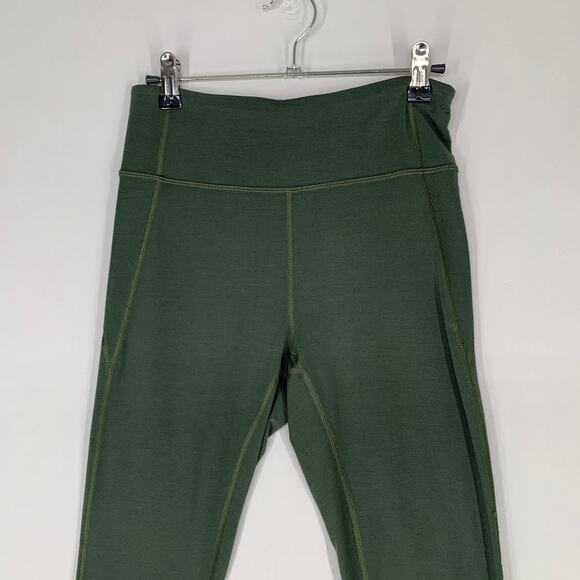 Allbirds Women Leggings Small Green Active Pants Yoga Gym Wool Blend 26.5 - Picture 2 of 10